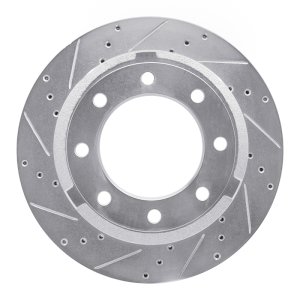Ford F-250 Brake Rotor (1) - Rear Left - R1 Concepts - Drilled & Slotted - Silver - `11-`22
